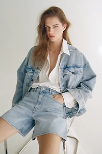 High-Waist Denim Shorts