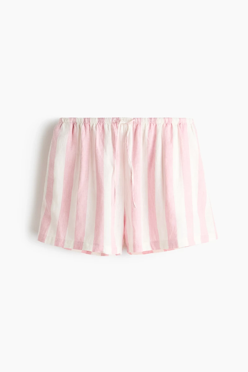 Linen-Blend Drawstring Shorts