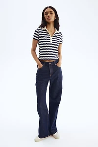 Textured-Knit Polo Shirt