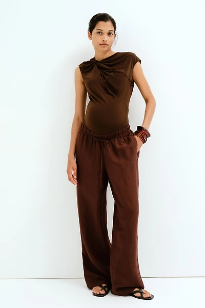 MAMA Before & After Linen-blend Pants