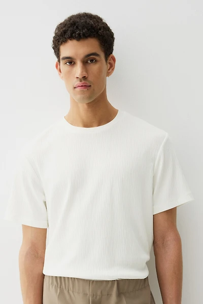 T-shirt texturé coupe régulière