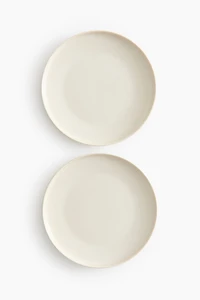 Lot de 2 grandes assiettes avec glaçure réactive