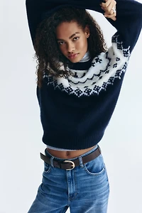 Jacquard-Knit Sweater