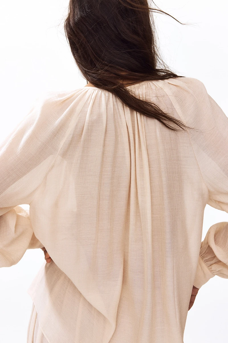 Flounce-Trimmed Blouse
