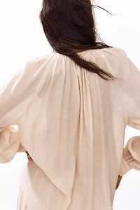 Flounce-Trimmed Blouse