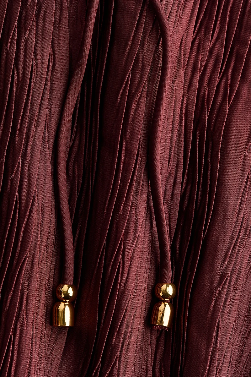 Crinkled V-Neck Dress