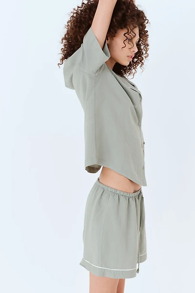 Linen-Blend Pajamas