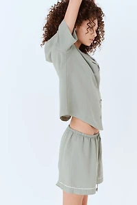 Linen-Blend Pajamas