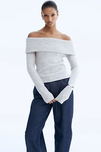 Rib-Knit Off-the-Shoulder Top