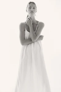 Linen-Blend Casual Dress