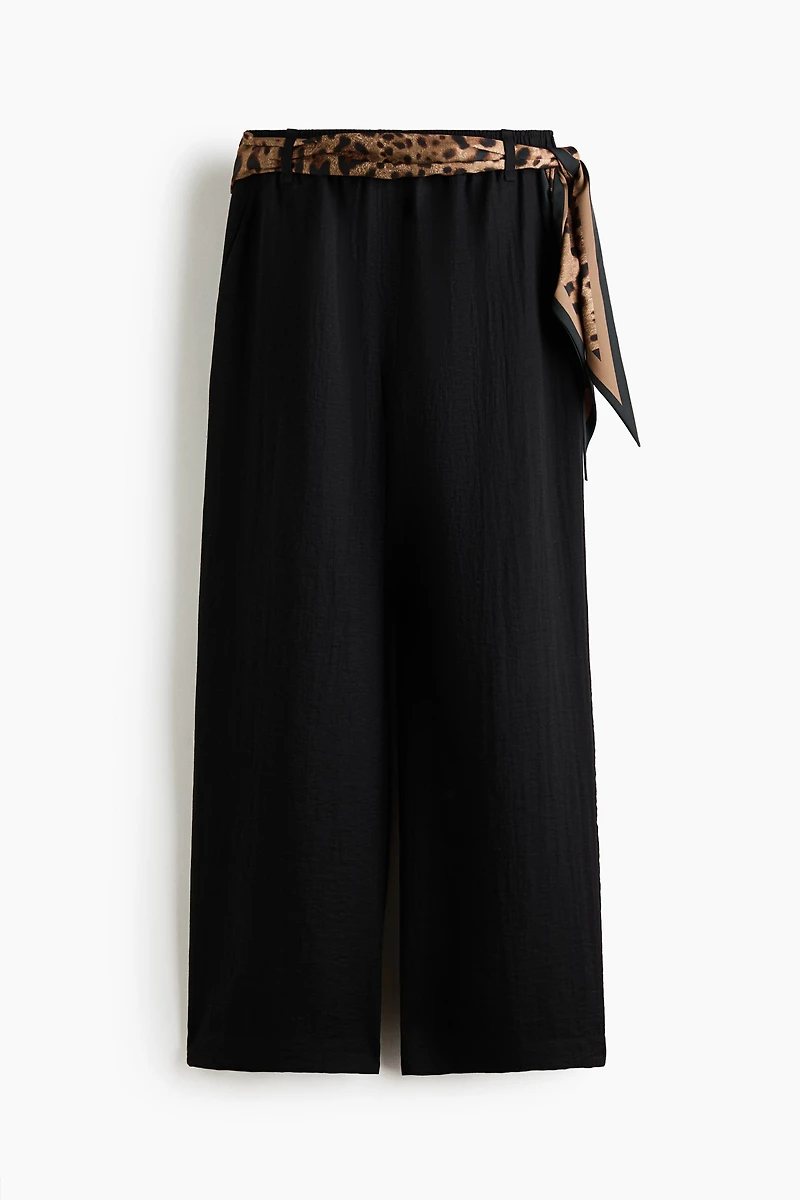 Pantalon en lin mélangé avec foulard
