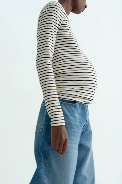 MAMA Ribbed Jersey Top