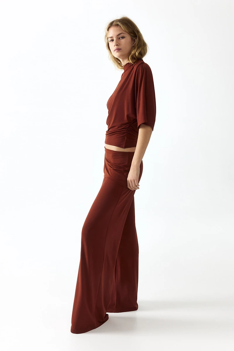 Draped Fine-Knit Pants