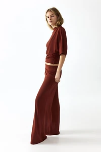 Draped Fine-Knit Pants