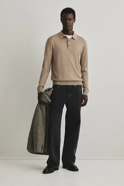 Polo classique en laine mérinos