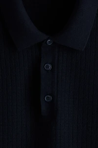 Regular Fit Textured-Knit Polo Shirt