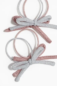 4-Pack Bow-Detail Hair Elastics
