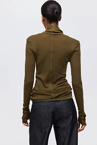 Wool Turtleneck Top