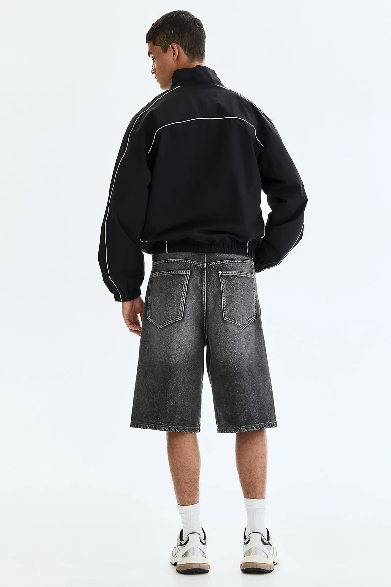 Baggy Twist-Detail Denim Shorts