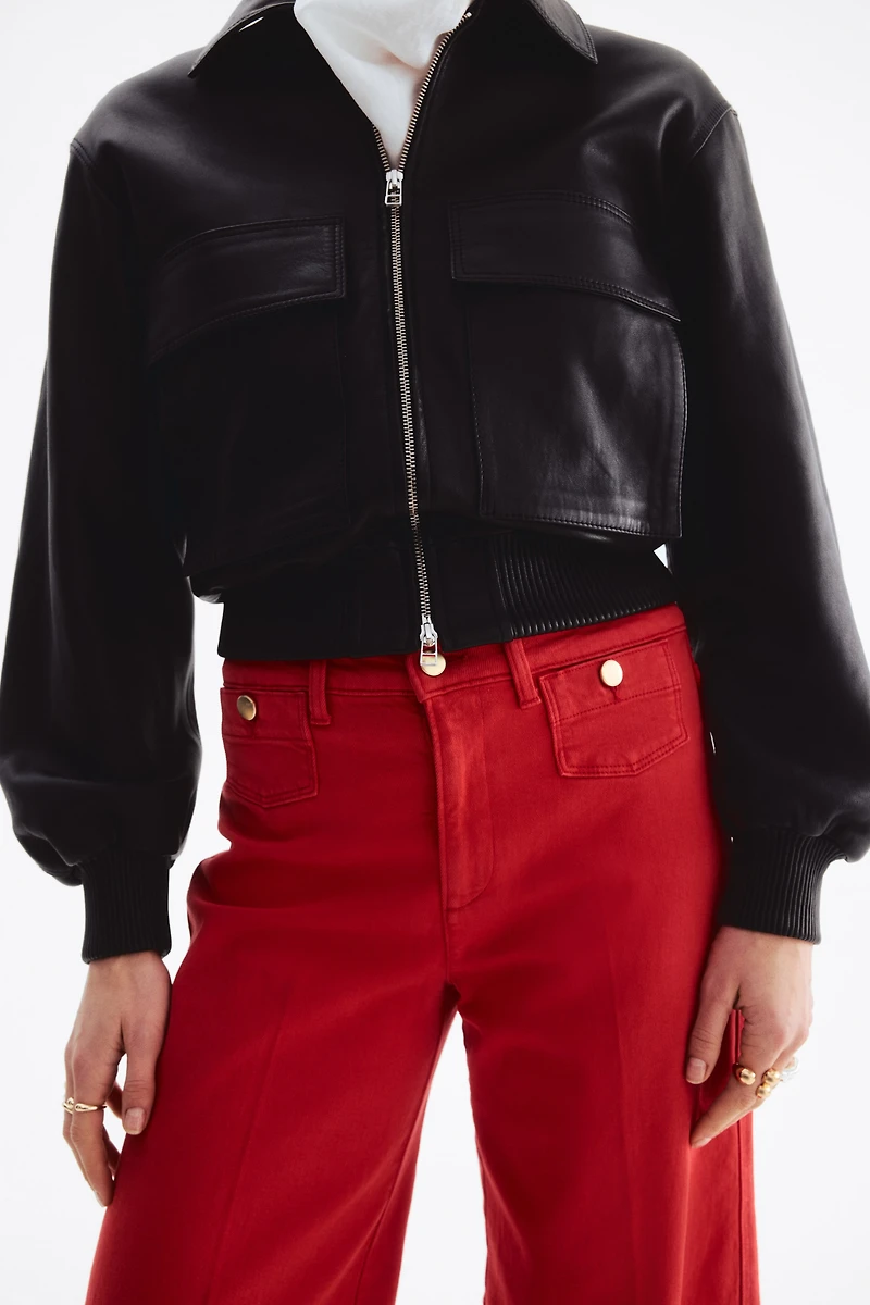 Wide High Waist Ankle Jeans