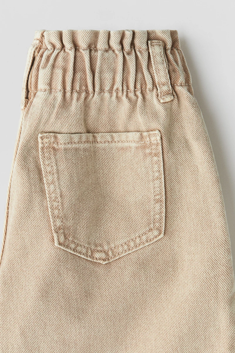 Wide Leg Paper-bag Jeans