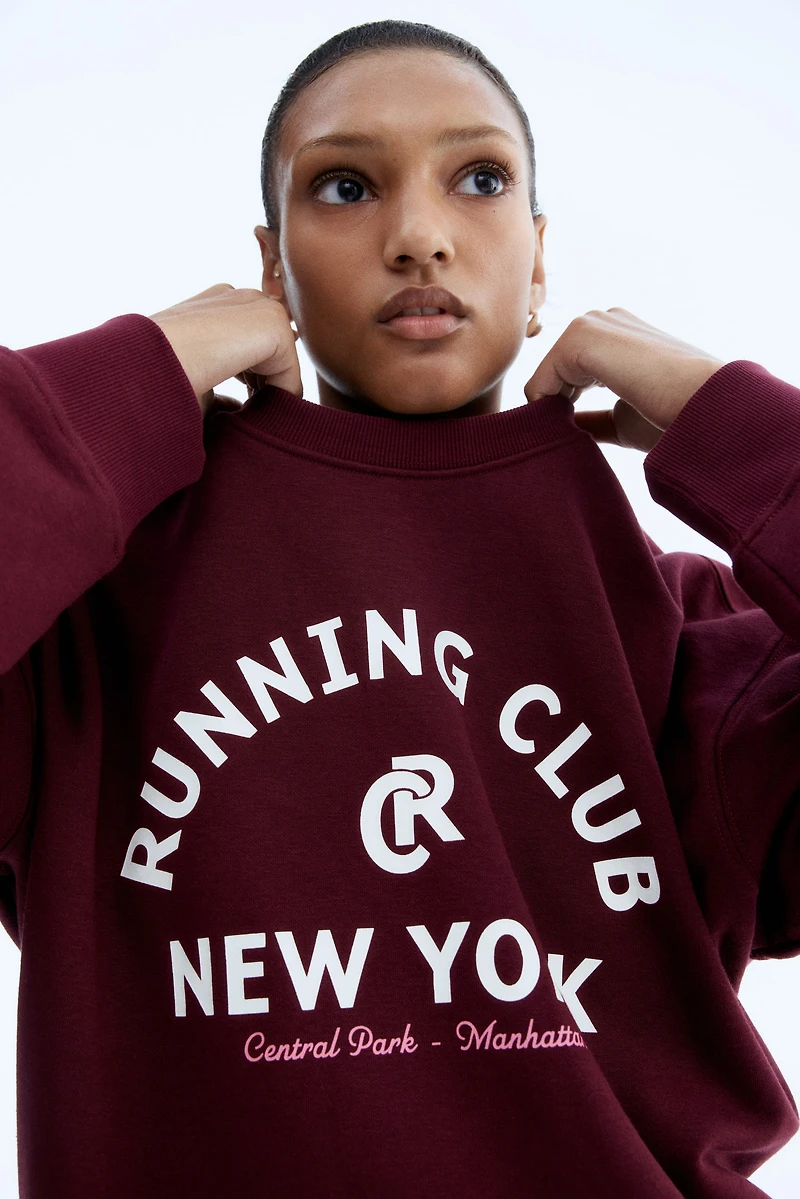 Sweatshirt with Text Motif