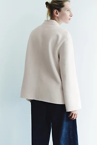 Wool-Blend Tie-Detail Jacket