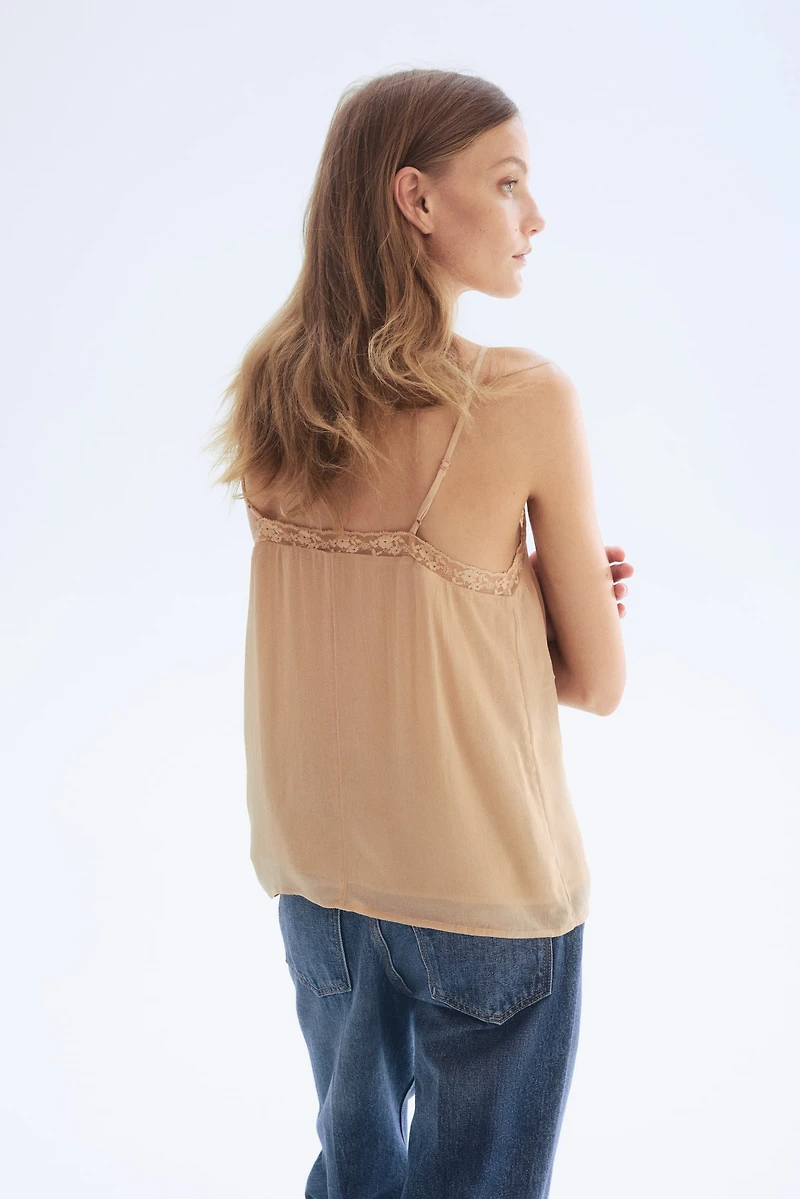 Embroidered strappy top