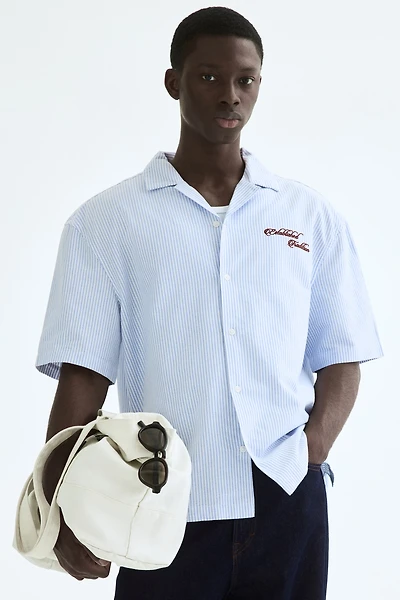 Relaxed-Fit Embroidered-Motif Cotton Resort Shirt