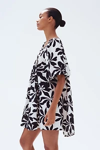 Balloon-Sleeved Tunic Dress