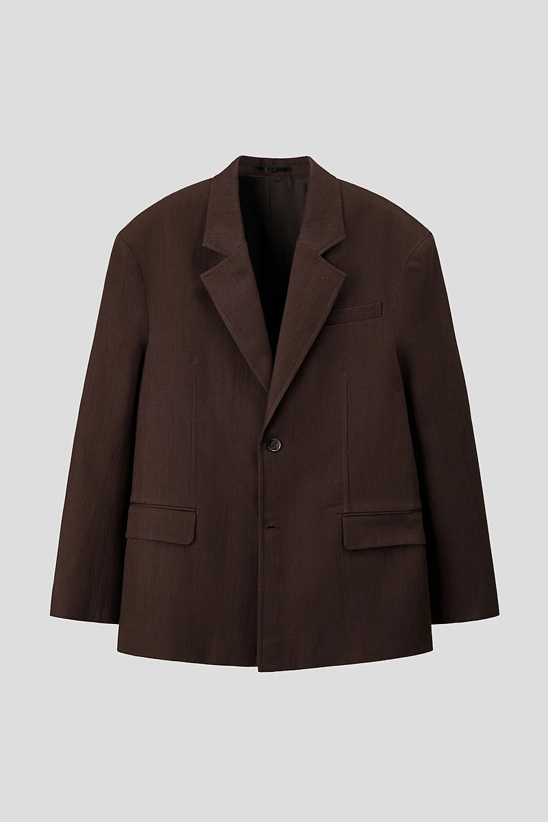 Relaxed-Fit Single-Breasted Linen Jacket