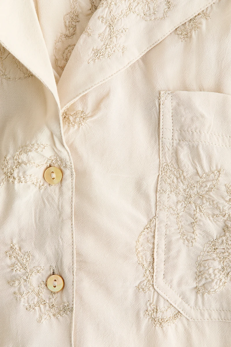 Embroidered Viscose Resort Shirt