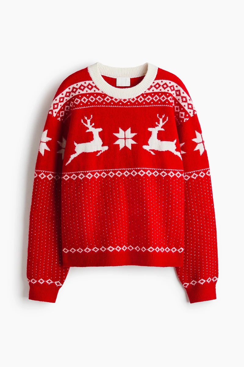 Chandail ample en tricot jacquard