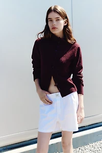 Bouclé-Knit Cardigan