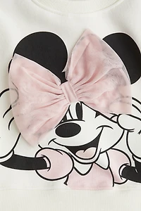 Robe en molleton imprimé avec jupe tulle