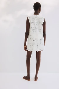 Cotton Beach Dress with Eyelet Embroidery