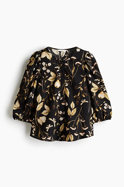 Linen-Blend Blouse