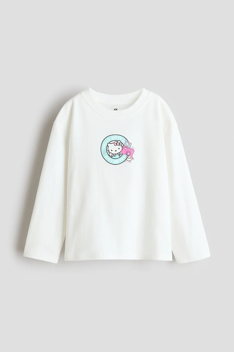 Long-Sleeved Printed Top