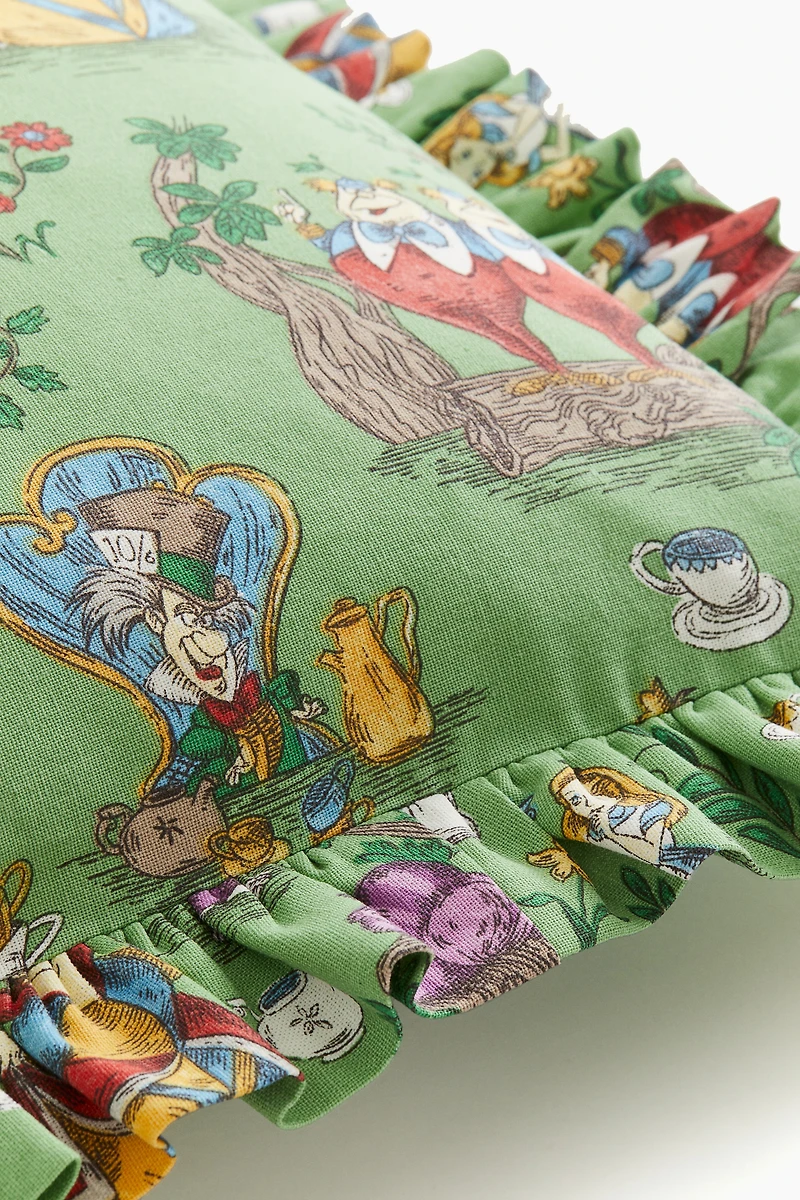 Ruffle-Trimmed Cushion Cover