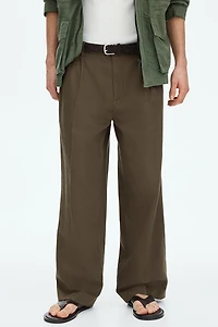 Loose-Fit Linen-Blend Pants