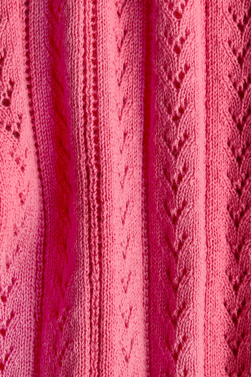 Pattern-knit Cotton Cardigan