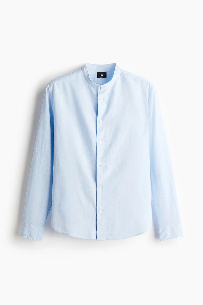 Regular-Fit Linen-Blend Shirt