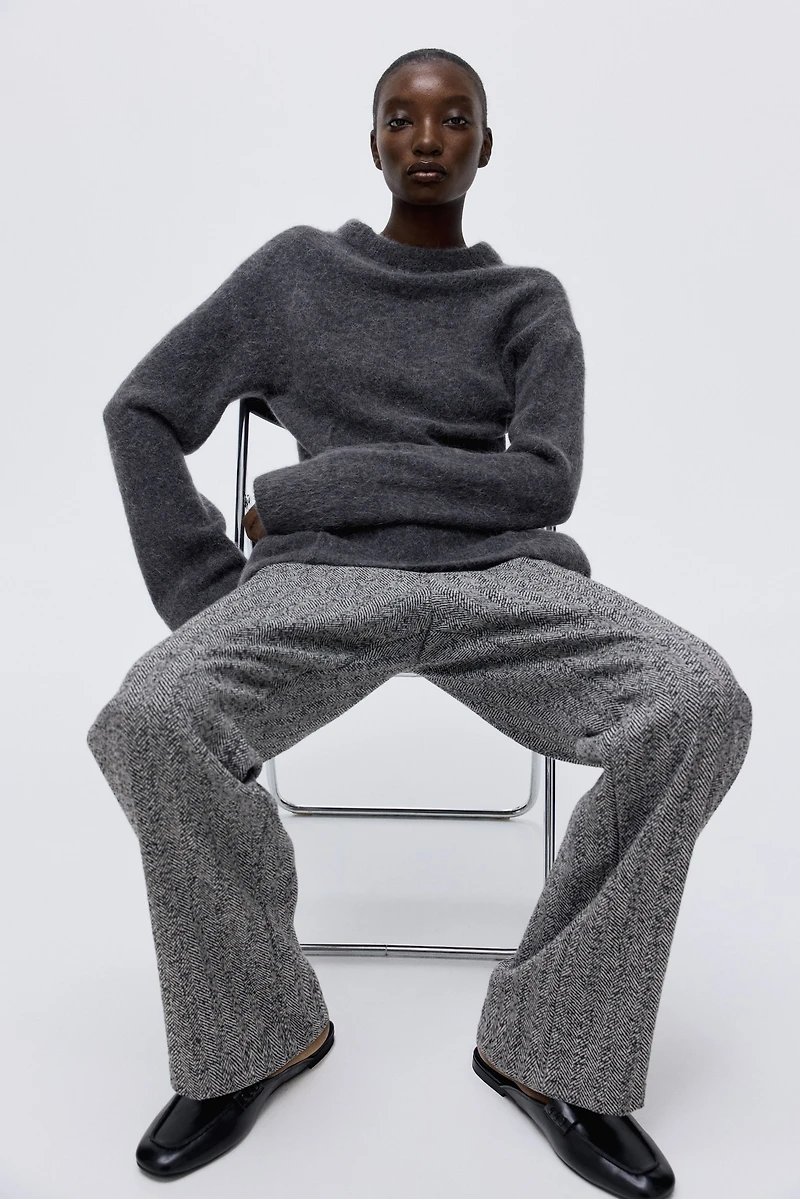 Alpaca-Blend Peplum Sweater