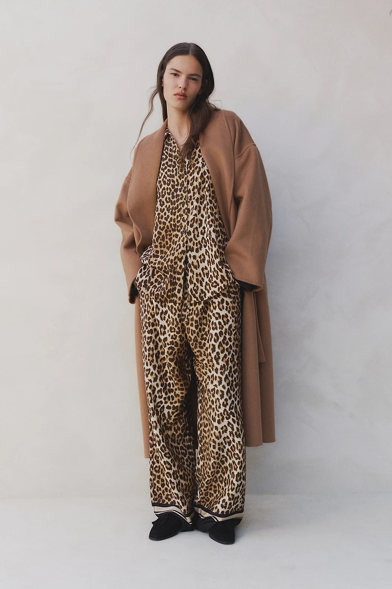 Pantalon large avec taille élastique