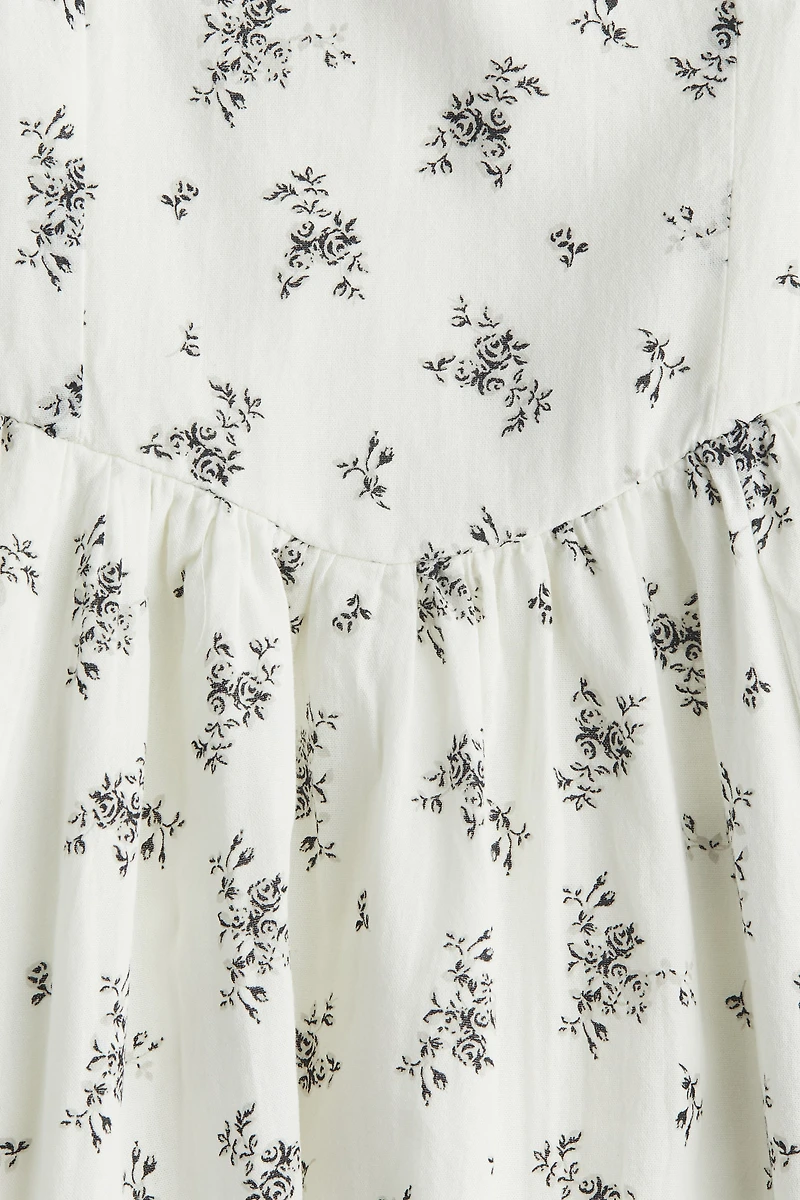 Cotton Dress with Flared Skirt