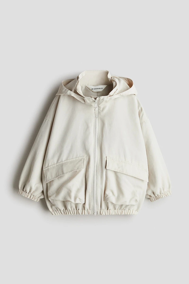 Oversized Linen-Blend Windbreaker