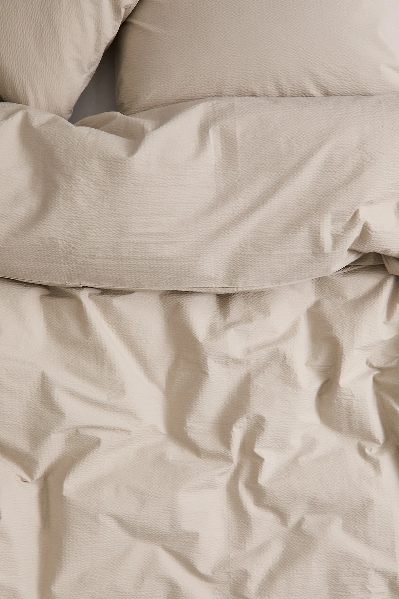 Ensemble très grand lit double en crépon de coton