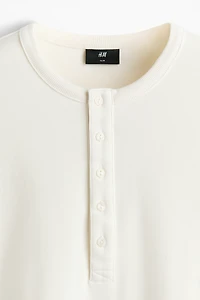 Slim-Fit Ribbed Henley Shirt