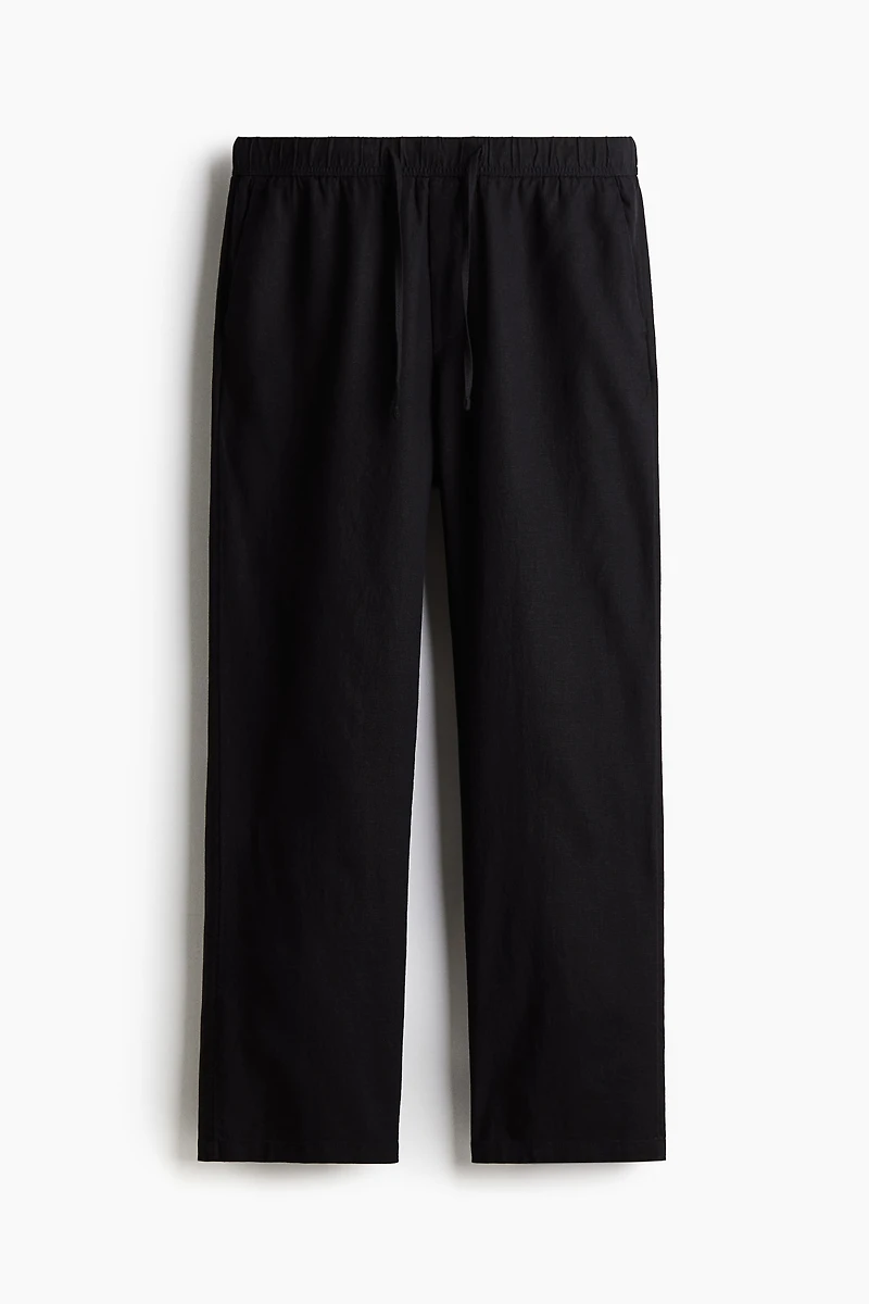 Relaxed Fit Linen-Blend Pants