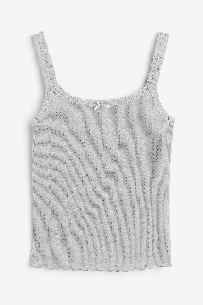 Lace-trimmed Tank Top